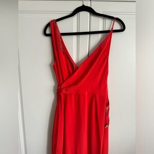 Emilio Pucci Red Sleeveless V-Neck Dress